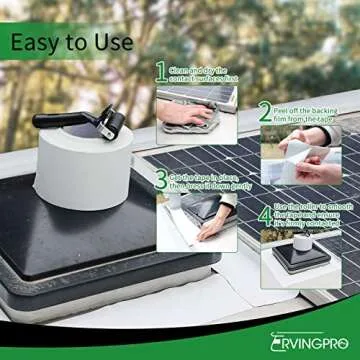 RVINGPRO RV Roof Tape with Roller, 4 Inch x 50 Feet RV Tape for Roof Repair, Waterproof & UV-Resistant RV Roof Sealant Tape for Camper, Trailer, Boat Sealing