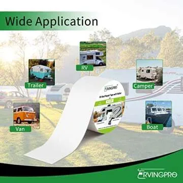 RVINGPRO RV Roof Tape with Roller, 4 Inch x 50 Feet RV Tape for Roof Repair, Waterproof & UV-Resistant RV Roof Sealant Tape for Camper, Trailer, Boat Sealing