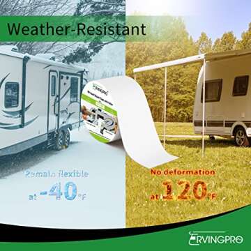 RVINGPRO RV Roof Tape with Roller, 4 Inch x 50 Feet RV Tape for Roof Repair, Waterproof & UV-Resistant RV Roof Sealant Tape for Camper, Trailer, Boat Sealing