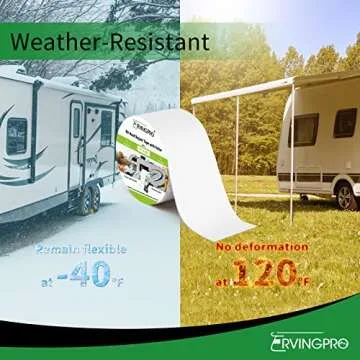 RVINGPRO RV Roof Tape with Roller, 4 Inch x 50 Feet RV Tape for Roof Repair, Waterproof & UV-Resistant RV Roof Sealant Tape for Camper, Trailer, Boat Sealing