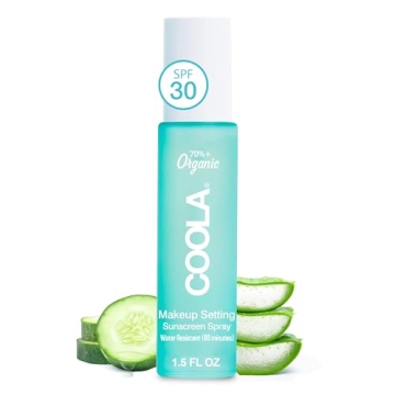 COOLA Organic Makeup Setting Spray with SPF 30 for Hydration & Sun Protection, 1.5 Fl Oz