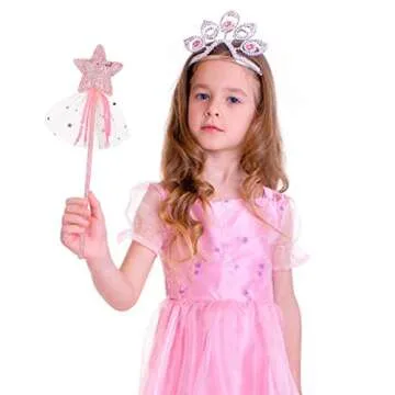 ASTER Glitter Star Wands – 3 Pcs for Kids Dress-up Fun