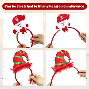 7 Pack Christmas Headbands for Women Girls Kids Holiday Headbands Party Supplies