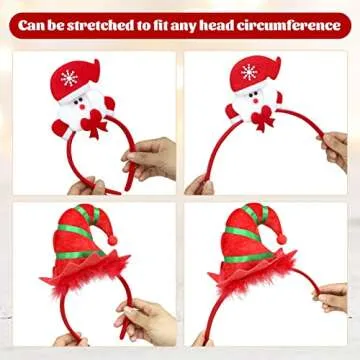 7 Pack Christmas Headbands for Holiday Parties and Fun
