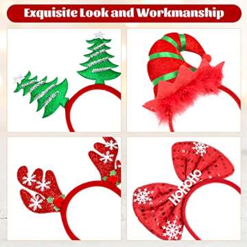 7 Pack Christmas Headbands for Women Girls Kids Holiday Headbands Party Supplies