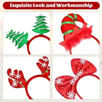 7 Pack Christmas Headbands for Holiday Parties and Fun