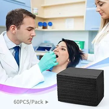 Annhua Black Dental Bibs Waterproof for Clinics and Salons