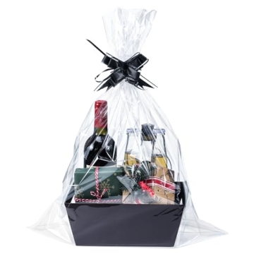 MADHOLLY 6 Set Baskets for Gifts Empty - Sturdy Kraft Gift Basket Kit for Wrapping Gift, with Cellop...