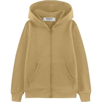 Kids Soft Brushed Fleece Zip-Up Hoodie 4-12