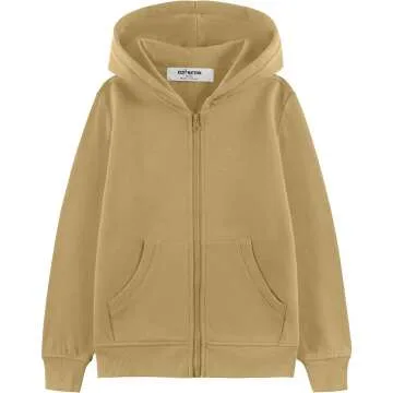 Kids Soft Brushed Fleece Zip-Up Hoodie 4-12