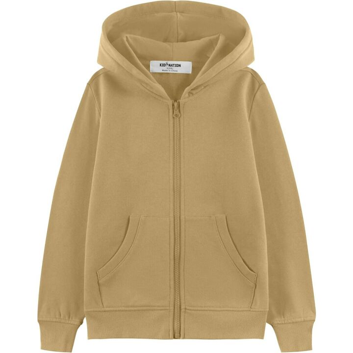 Kids Soft Brushed Fleece Zip-Up Hoodie 4-12