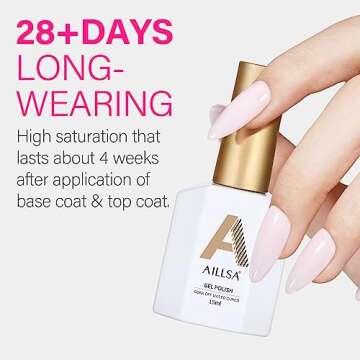 AILLSA Gel Nail Polish Lolita Pink Gel Polish Baby Pink Spring Gel Polish Natural Nude Color Pastel Nail Gel for French Manicure Soak Off U V Gel Home Salon Valentine Gift for Women 0.51 Fl Oz /GB104