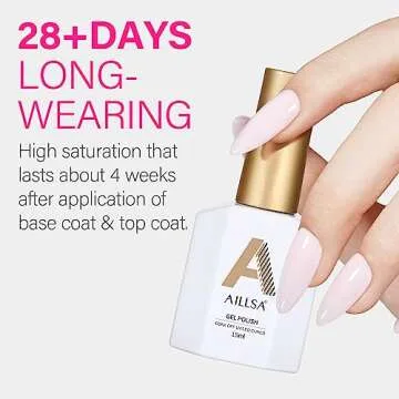 AILLSA Gel Nail Polish Lolita Pink Gel Polish Baby Pink Spring Gel Polish Natural Nude Color Pastel Nail Gel for French Manicure Soak Off U V Gel Home Salon Valentine Gift for Women 0.51 Fl Oz /GB104