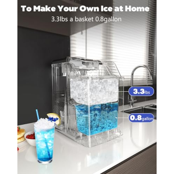 Kndko Nugget Ice Maker - Daily 45lbs Ice Production