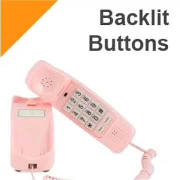 iSoHo Phones -Hearing Device-Friendly Phone – Gentle on Aching Hands, Easy-to-Press Buttons, Wall-Mountable, Custom Ringtone/Volume, Adjustable Ringer & Call Waiting with Lighted Keypad, Ladies Pink