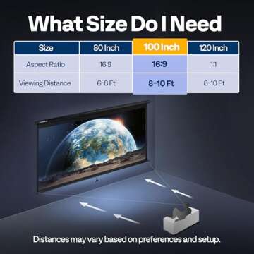 VIVOHOME Projector Screen Pull Down, 16:9 100 Inch Retractable Projection Screen, HD 4K Manual Pull Movie Screen for Home Theater, Cinema, Office (87x49 Inch Black)