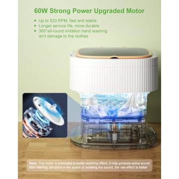 13L Portable Washing Machine, 60W Upgraded Mini Washer and Dryer with 3 Modes Deep Cleaning for Underwear, Shirt, Baby Clothes, Small Items. Foldable Laundry Washer for Apartment,Camping,Travel(Green)