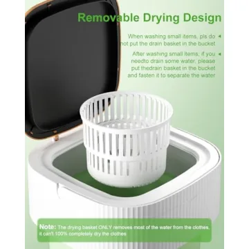 13L Portable Washing Machine, 60W Upgraded Mini Washer and Dryer with 3 Modes Deep Cleaning for Underwear, Shirt, Baby Clothes, Small Items. Foldable Laundry Washer for Apartment,Camping,Travel(Green)