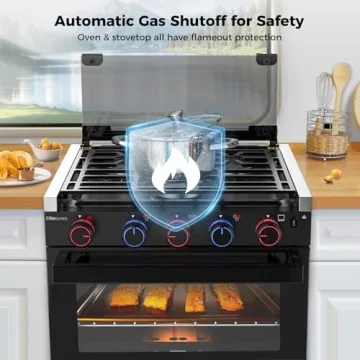 Premium 3-Burner CAMPLUX RV Oven Stove Combo 17"