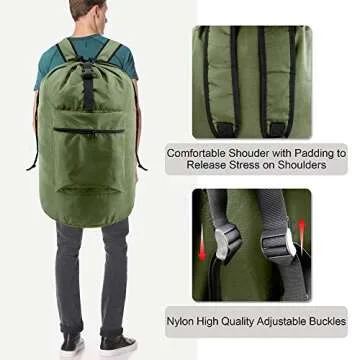 BeeGreen Extra Large Laundry Backpack for Travel and Storage