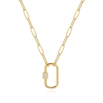 Aobei Pearl 18K Gold Paperclip Chain Necklace Chic Design