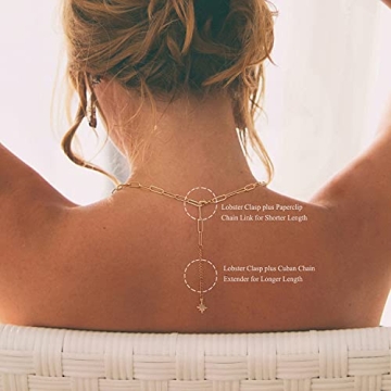 Aobei Pearl 18K Gold Paperclip Chain Necklace Chic Design