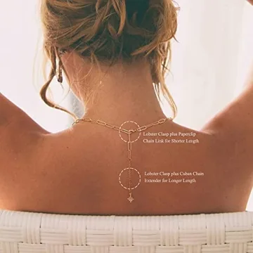 Aobei Pearl 18K Gold Paperclip Chain Necklace Chic Design