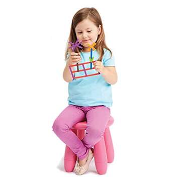 edxeducation Junior GeoStix - In Home Learning Toy for Early Math and Creativity - 200 Multicolored Construction Sticks - 30 Double-Sided Activity Cards - Geometric Manipulative