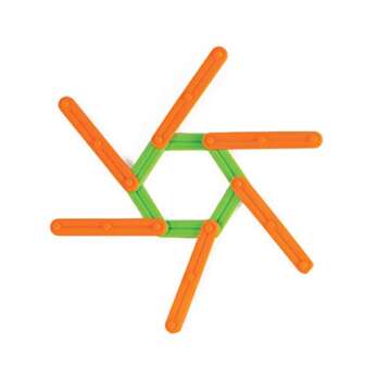 edxeducation Junior GeoStix - In Home Learning Toy for Early Math and Creativity - 200 Multicolored Construction Sticks - 30 Double-Sided Activity Cards - Geometric Manipulative