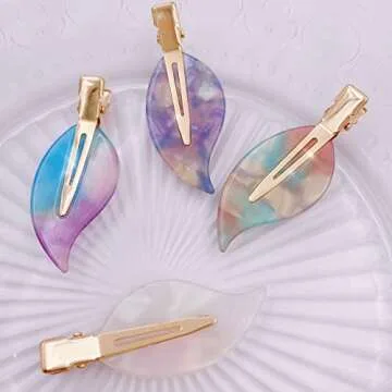 4PCS Stylish No Crease Leaf Hair Bang Clips