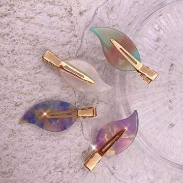 4PCS Stylish No Crease Leaf Hair Bang Clips
