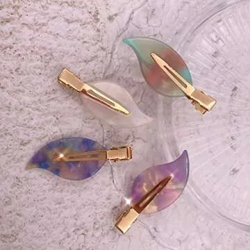 4PCS Stylish No Crease Leaf Hair Bang Clips