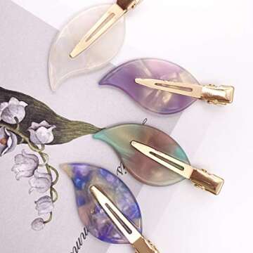 4PCS Stylish No Crease Leaf Hair Bang Clips
