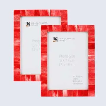 Handicrafts Home 5x7 Picture Frames Pack of 2 – Classic Collection Handcrafted Photo Frames, Perfect for Wall & Tabletop Display, Ideal Home Decor Gift