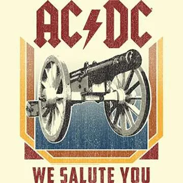 American Classics ACDC Heavy Metal Rock Band We Salute You Natural Adult T-Shirt - Large