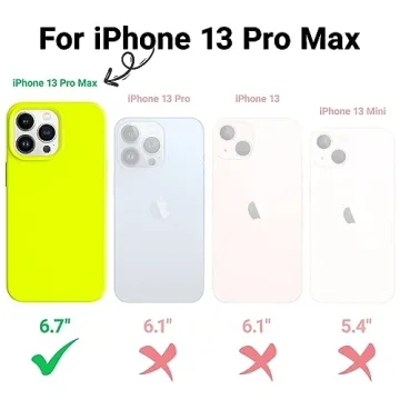 JELE Shockproof Designed for iPhone 13 Pro Max Case, Liquid Silicone Phone Case with [Soft Anti-Scratch Microfiber Lining] Military Grade Drop Protection Slim Thin Cover, 6.7 inch, Fluorescent Yellow