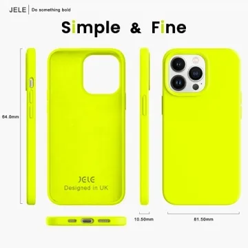 JELE Shockproof Designed for iPhone 13 Pro Max Case, Liquid Silicone Phone Case with [Soft Anti-Scratch Microfiber Lining] Military Grade Drop Protection Slim Thin Cover, 6.7 inch, Fluorescent Yellow