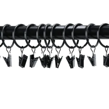 40 Pack Metal Curtain Rings with Clips for DIY and Decor