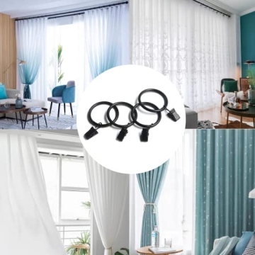 40 Pack Metal Curtain Rings with Clips for DIY and Decor