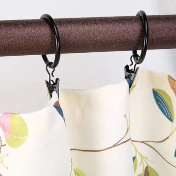 40 Pack Metal Curtain Rings with Clips for DIY and Decor