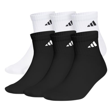Adidas Men's Athletic Cushioned 6-Pack Quarter Socks - Perfect for Everyday Comfort!
