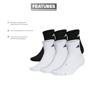 Adidas Cushioned Socks 6-Pack for Ultimate Comfort