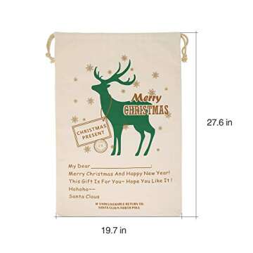 TONOS Bag from North Pole Santa Gift Socks Sack for Kids Presents Xmas Bag for Self Personalization,...