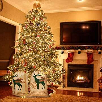 TONOS Bag from North Pole Santa Gift Socks Sack for Kids Presents Xmas Bag for Self Personalization,Large Capacity-from Santa North Pole (#4)