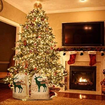 TONOS Bag from North Pole Santa Gift Socks Sack for Kids Presents Xmas Bag for Self Personalization,Large Capacity-from Santa North Pole (#4)