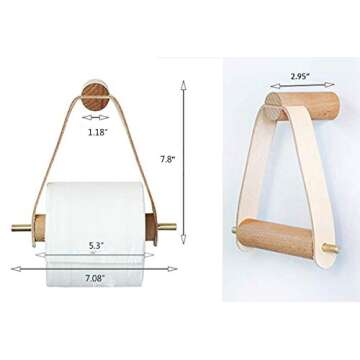 Funerom Wooden Vintage Design Toilet Paper Roll Holder - Wall Mounted Toilet Tissue Holder - with Screws