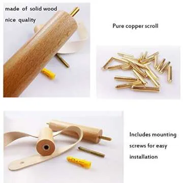 Funerom Wooden Vintage Design Toilet Paper Roll Holder - Wall Mounted Toilet Tissue Holder - with Screws