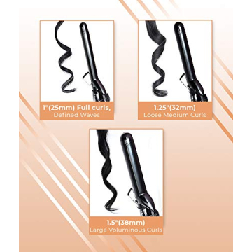 Professional 1 Inch Curling Iron for Long Hair Styling