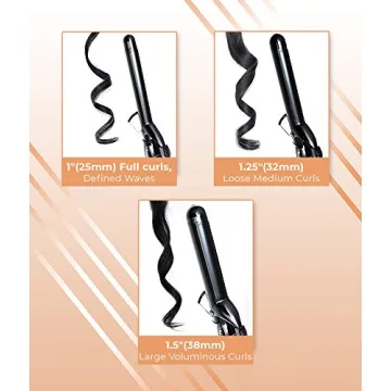 Professional 1 Inch Curling Iron for Long Hair Styling