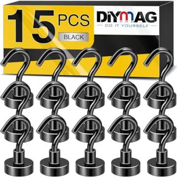 DIYMAG Magnetic Hooks - 30Lbs Strong Heavy Duty S-Hooks for Organizing and Hanging